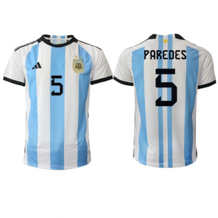 Virallinen pelipaita Argentiina Leandro Paredes 5 Koti World Cup 2022 Lyhythihainen - Miesten